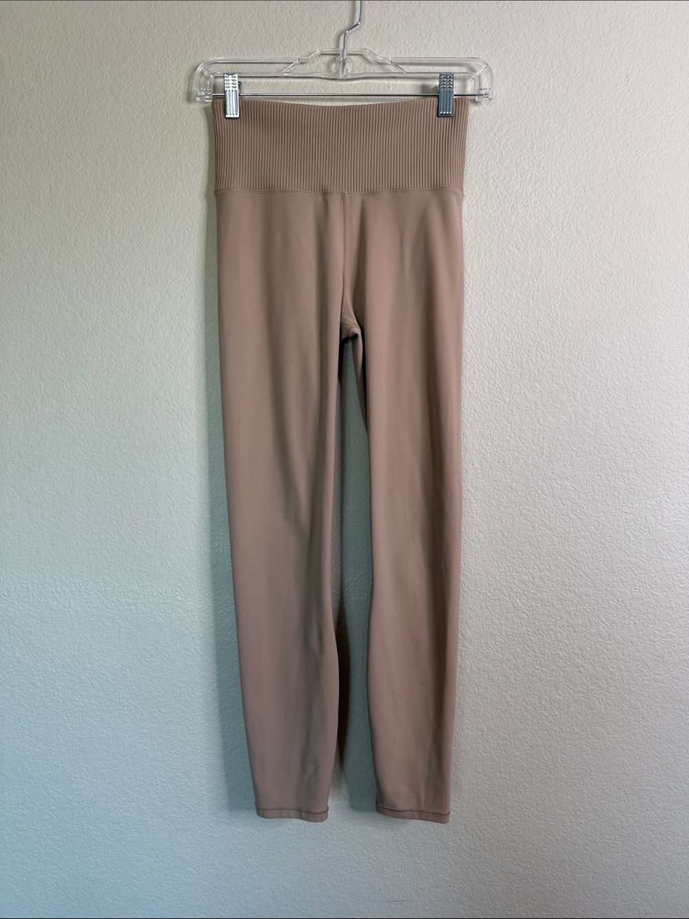 Vuori Rib Studio Leggings High-Waist Waistband Nude small